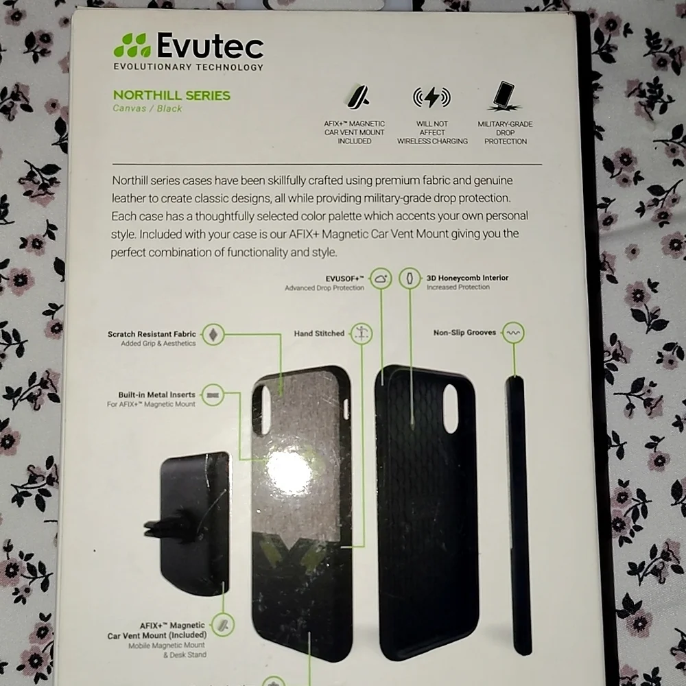 Magnetic Car Vent Mount iPhone X - Genuine Leather Black and Gray